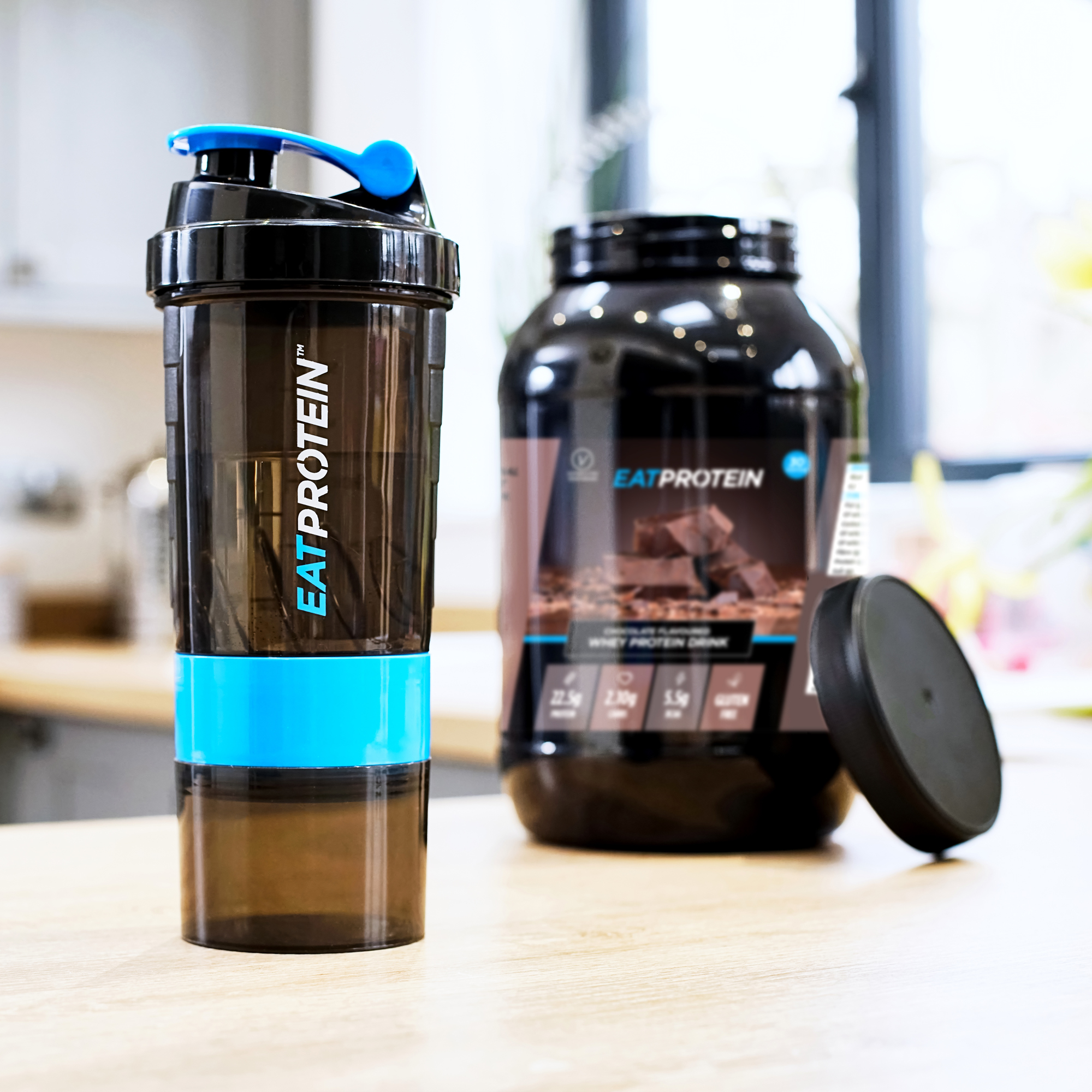 Protein Shaker Bottle 500ml/17oz - Black/Blue - Image 7