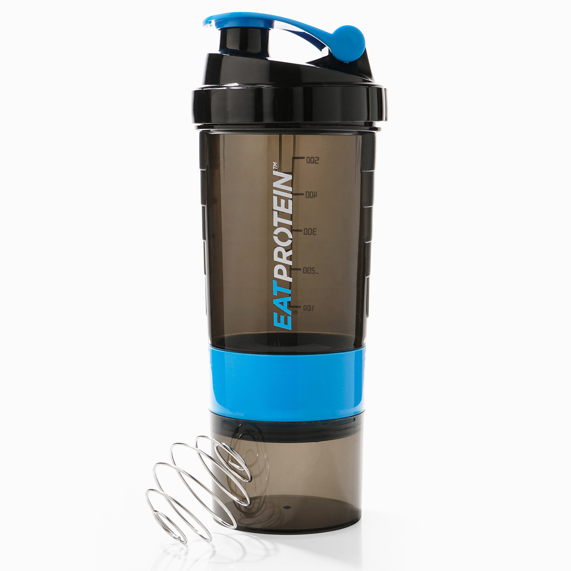 Protein Shaker Bottle 500ml/17oz - Black/Blue