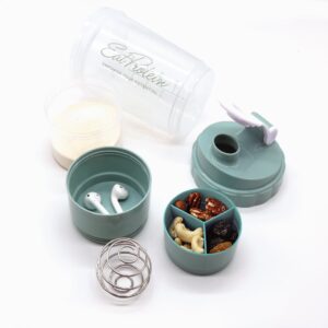 Protein Shaker Bottle 500ml/17oz – Green/Clear