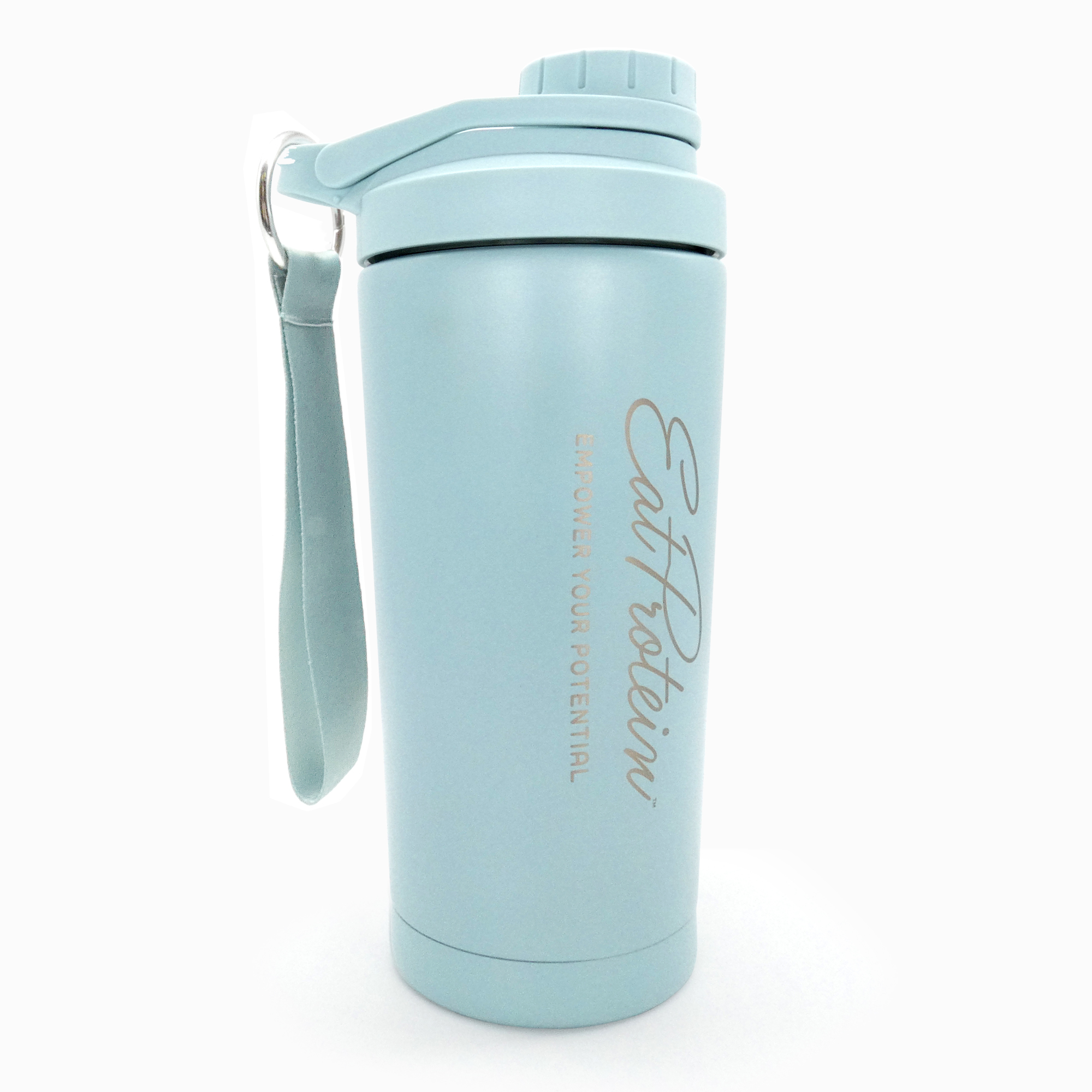 Stainless Steel Insulated Water Bottle + Shaker (600ml) Green