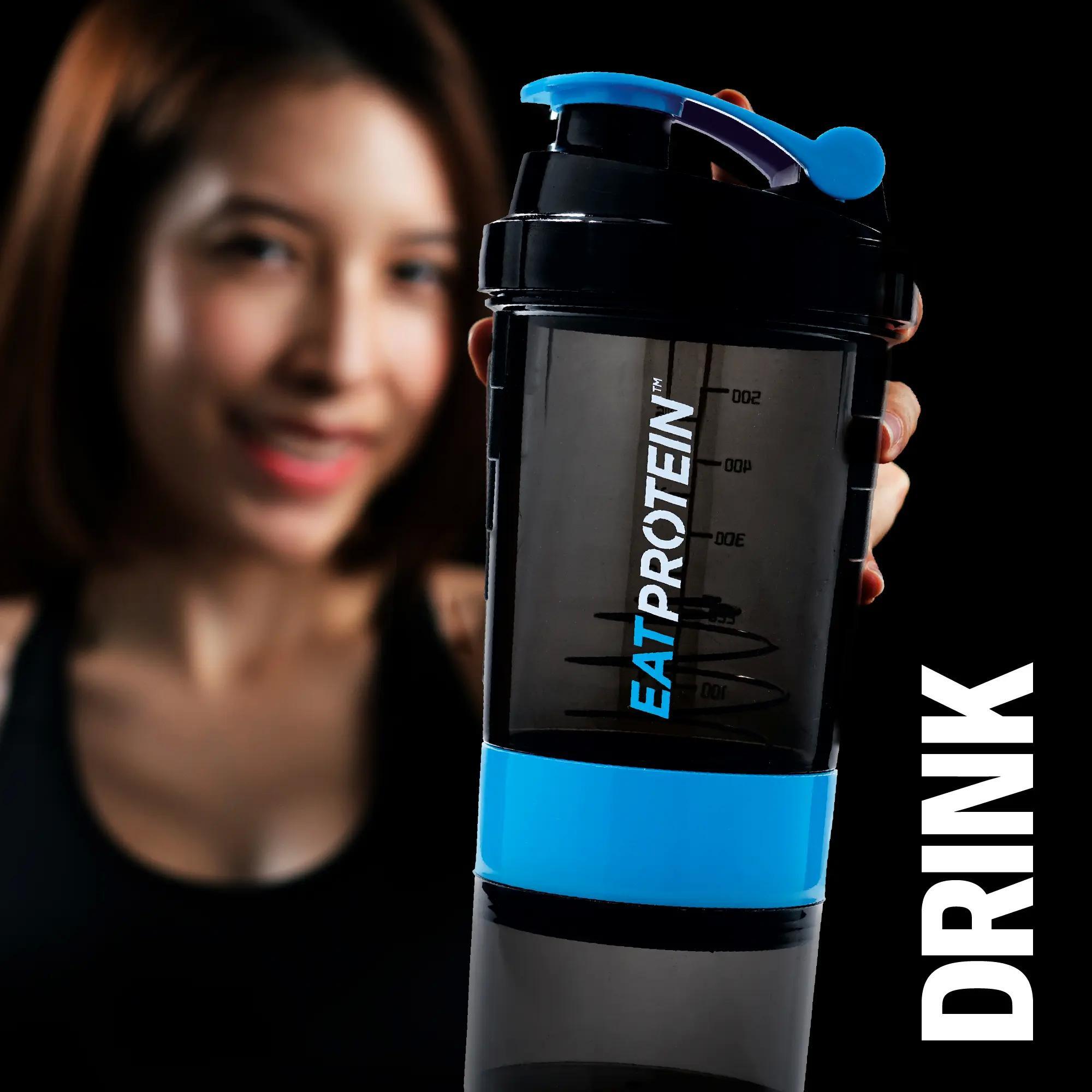 Protein Shaker Bottle 500ml/17oz - Black/Blue - Image 6