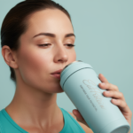 Woman enjoying the benefits of EatProtein plant-based protein shake