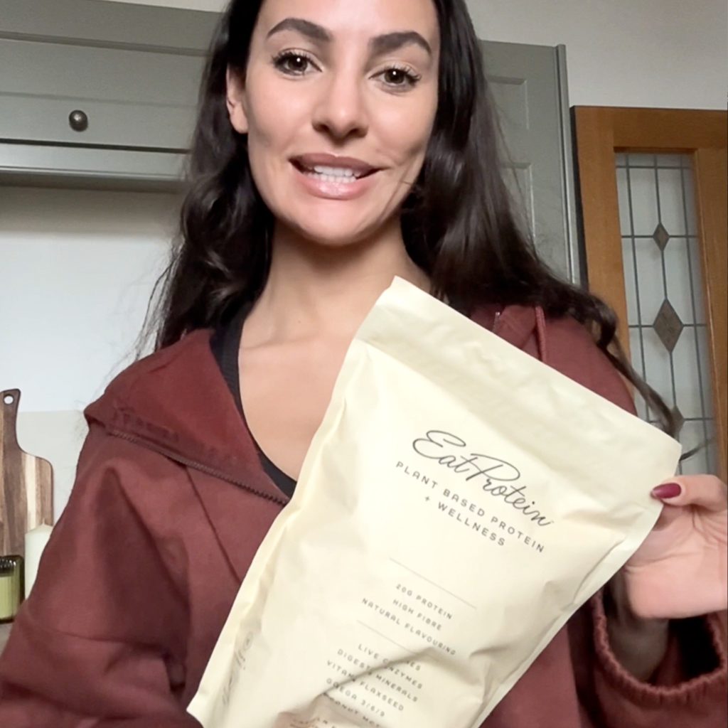 Customer with EatProtein Plant Protein pouch