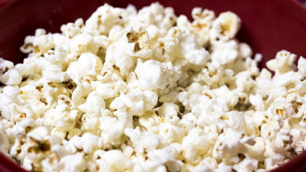 Bowl of fresh popcorn — a healthier alternative to traditional crisps