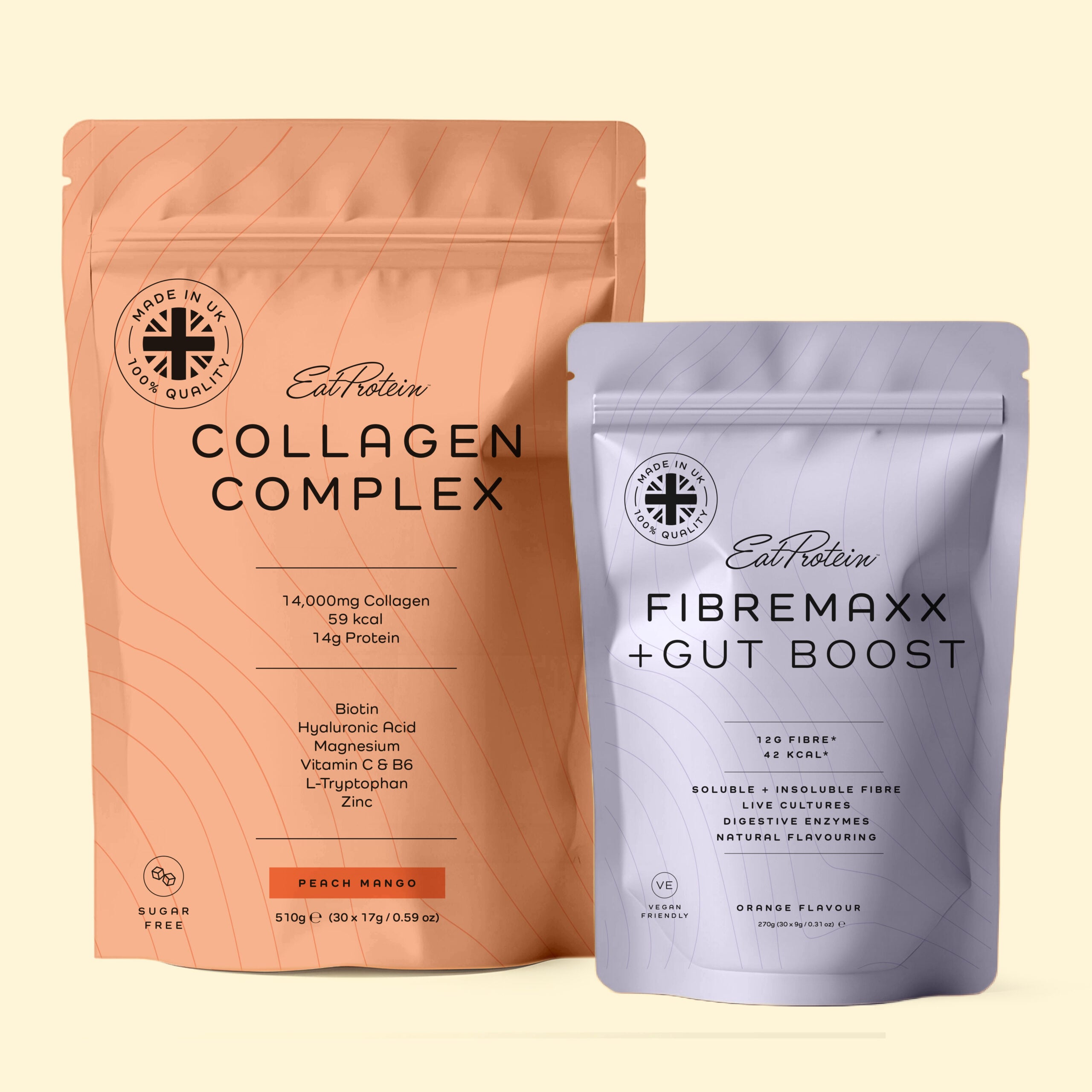 Two pouches. Every ingredient earning its place.